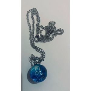 Leo BLUE GLOBE ZODIAC STAR SIGN HOROSCOPE NECKLACE